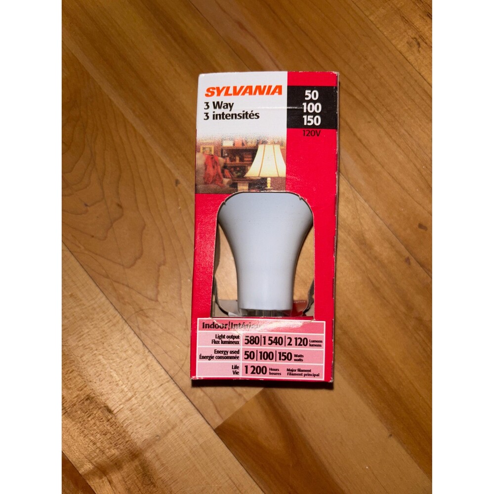 Sylvania3 way reading light bulb 50 200 250 watts A21 bulb. Standard .Non-led.